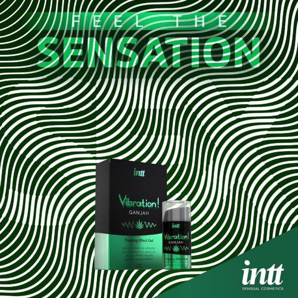 Рідкий вібратор зі зігрівальним ефектом Intt Vibration Ganjah та ароматом конопель, 15 мл