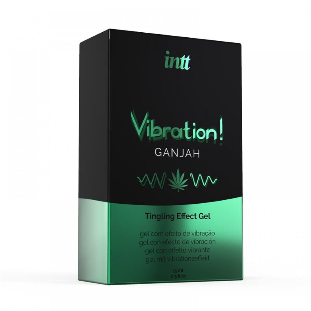 Рідкий вібратор зі зігрівальним ефектом Intt Vibration Ganjah та ароматом конопель, 15 мл