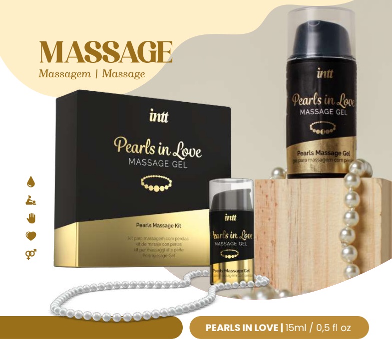 Набор для интимного массажа Intt Pearls in Love, 15 мл, с гелем и жемчужным ожерельем