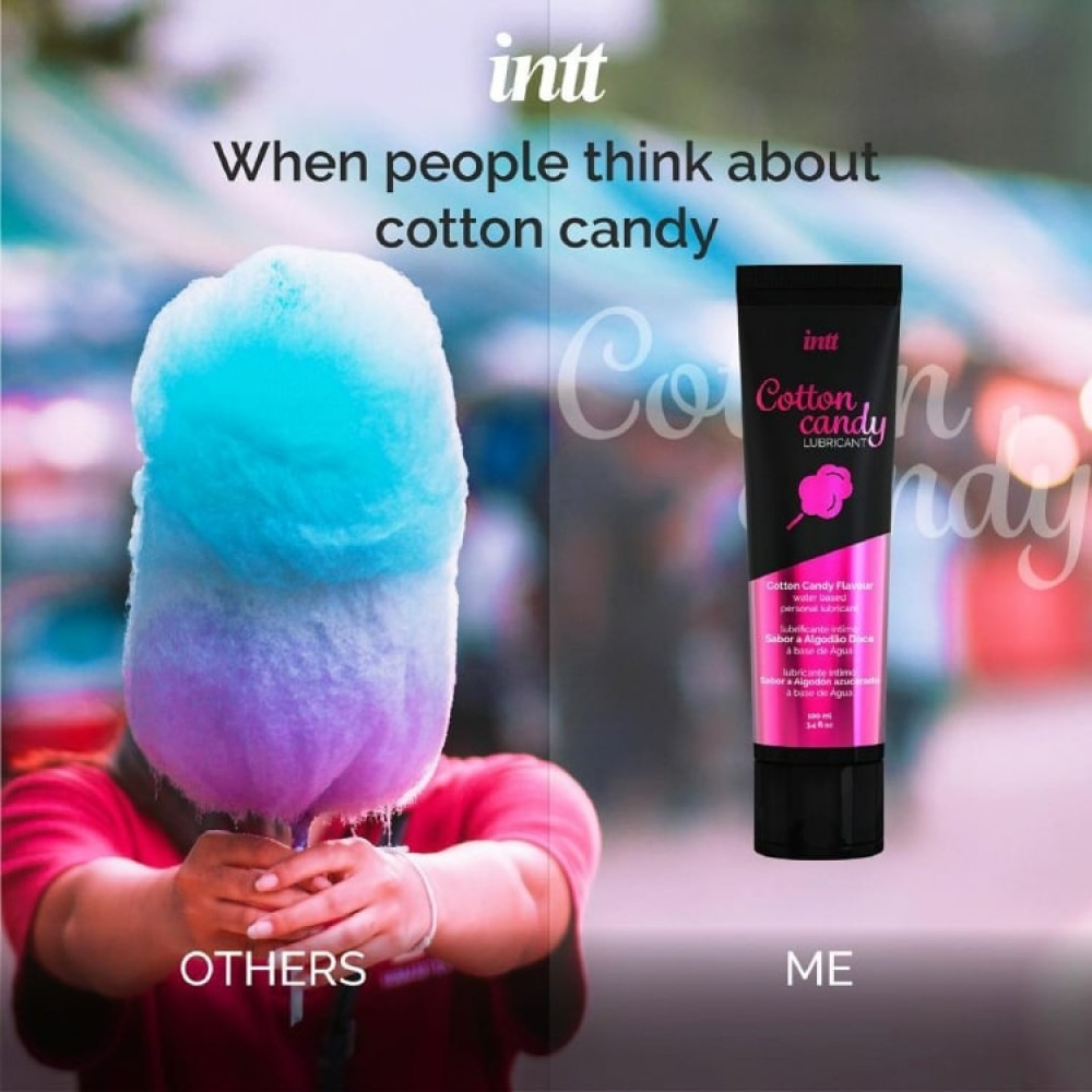 Съедобный лубрикант со вкусом сладкой ваты Intt Cotton Candy, 100 мл