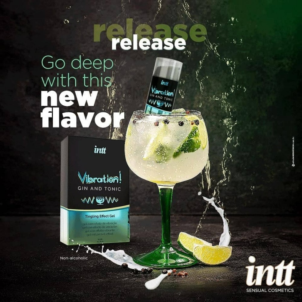 Рідкий вібратор Intt Vibration Gin Tonic зі смаком джин-тоніка, 15 мл