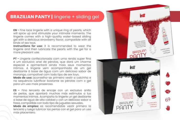 Набор Intt Brazilian Panty из красных трусиков и лубриканта