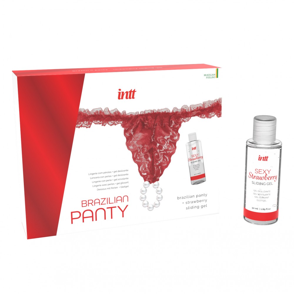 Набор Intt Brazilian Panty из красных трусиков и лубриканта