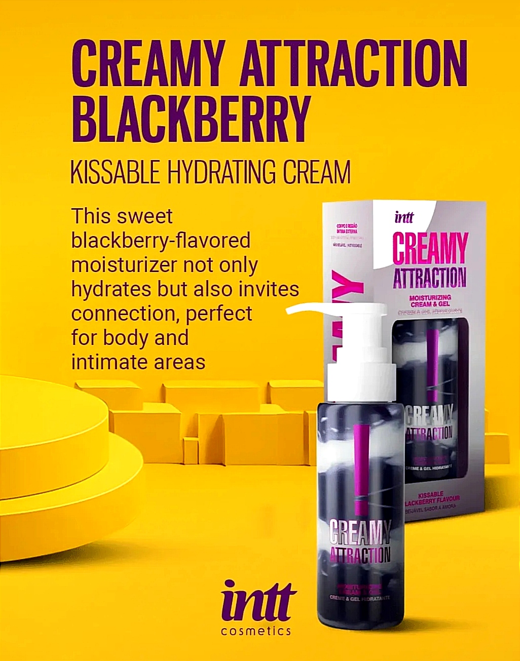 Крем-гель для тела Intt Creamy Attraction Blackberry, для поцелуев, 100 мл