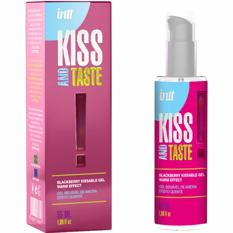 Масажний гель, що зігріває Intt KISS AND TASTE! їстівний, з ароматом ожини, 50 мл