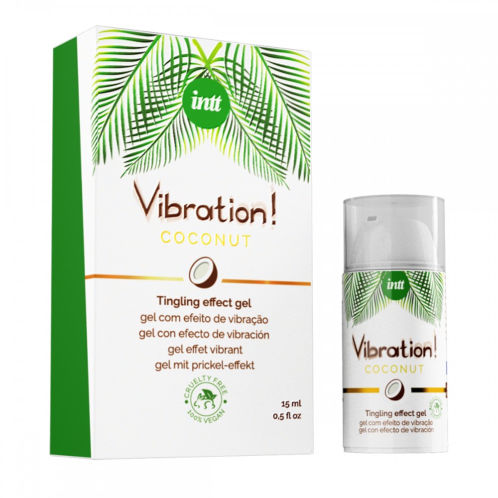 Рідкий вібратор Intt Vibration Coconut NEW 100% Vegan зі смаком кокосу, 15 мл