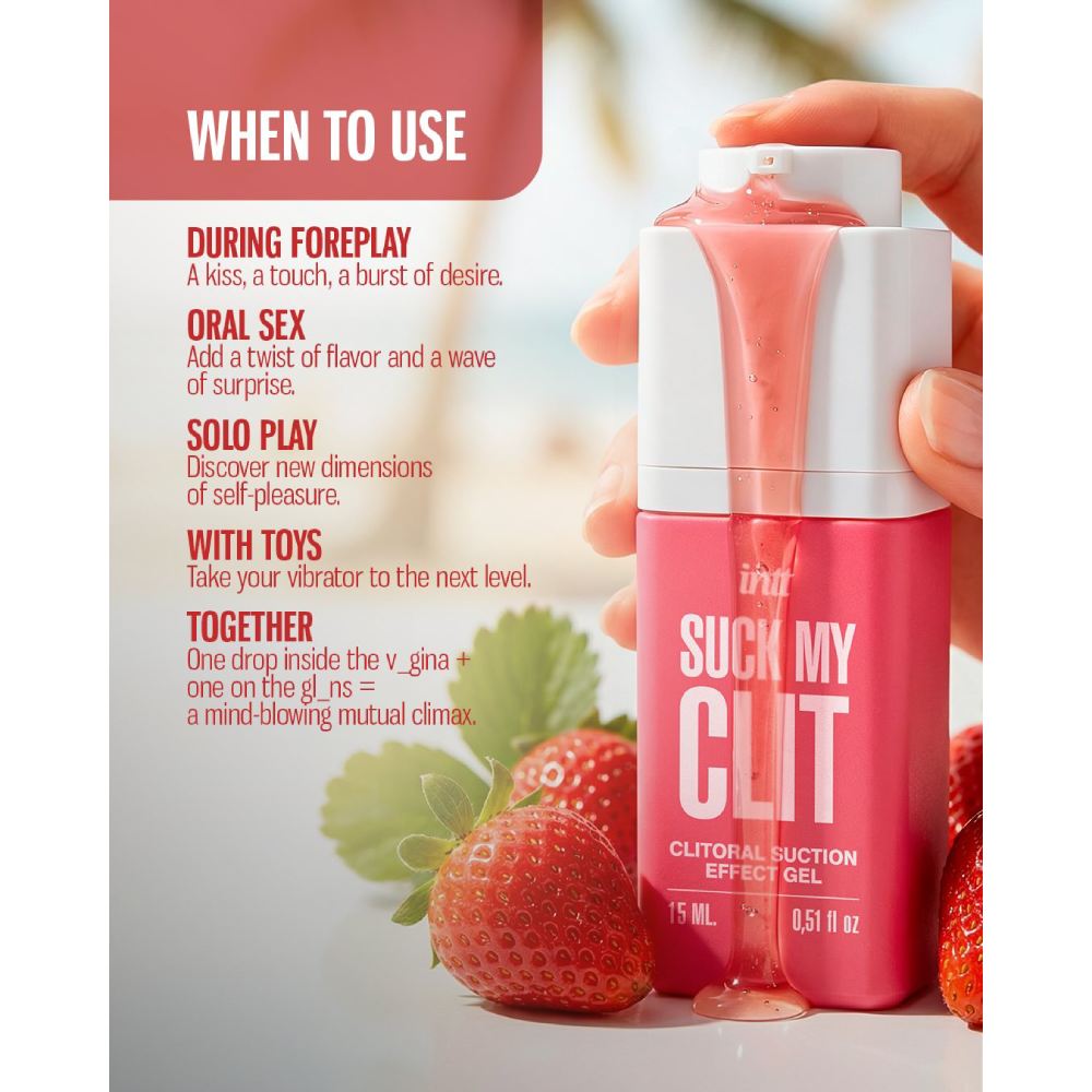 Гель для кліторальної стимуляції Intt Suck My Clit Wild Strawberry, 15 мл