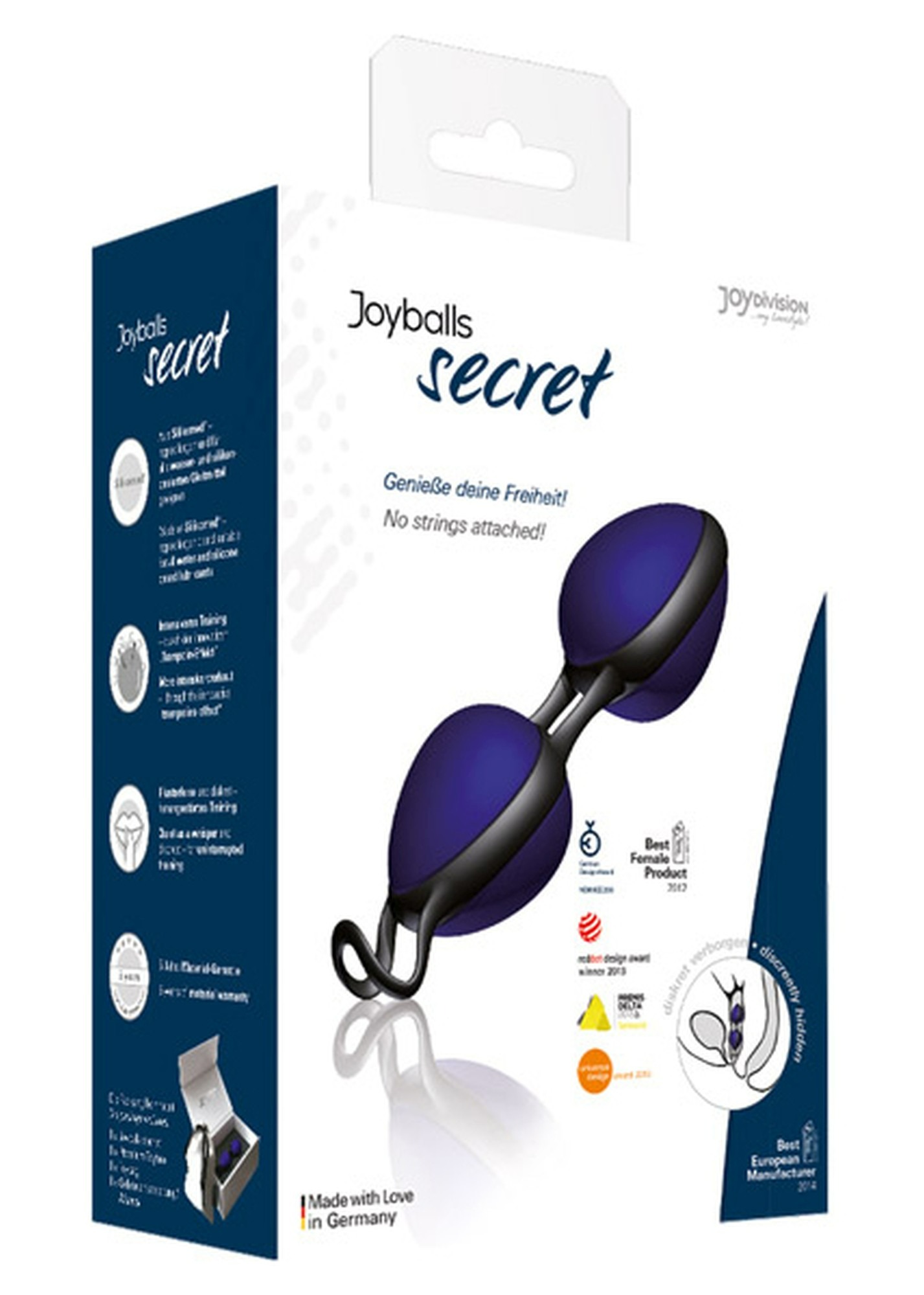 Вагінальні кульки JOYDivision Joyballs Secret синій-чорний, 3.7 см