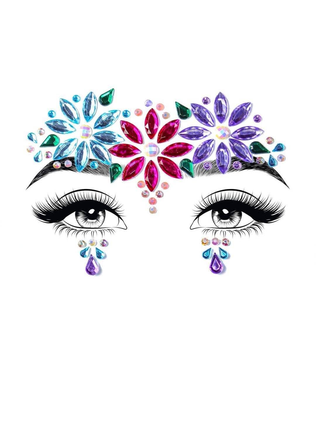 Самоклеючі прикраси для обличчя та тіла Leg Avenue Dahlia face jewels sticker