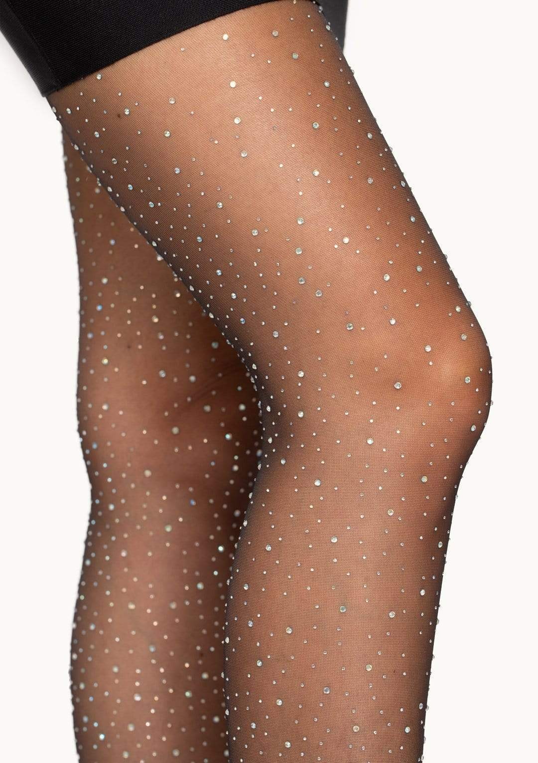 Колготки зі стразами Leg Avenue Petra Sheer Rhinestone, чорні, One Size