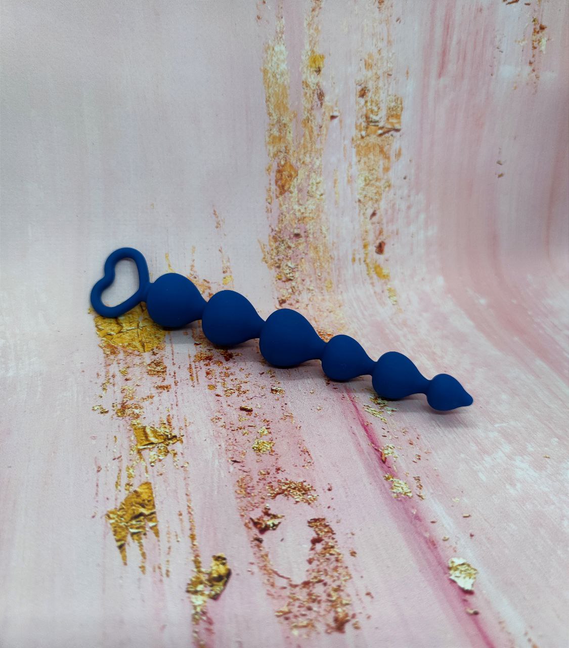 Анальная цепочка Loveshop Heart Blue