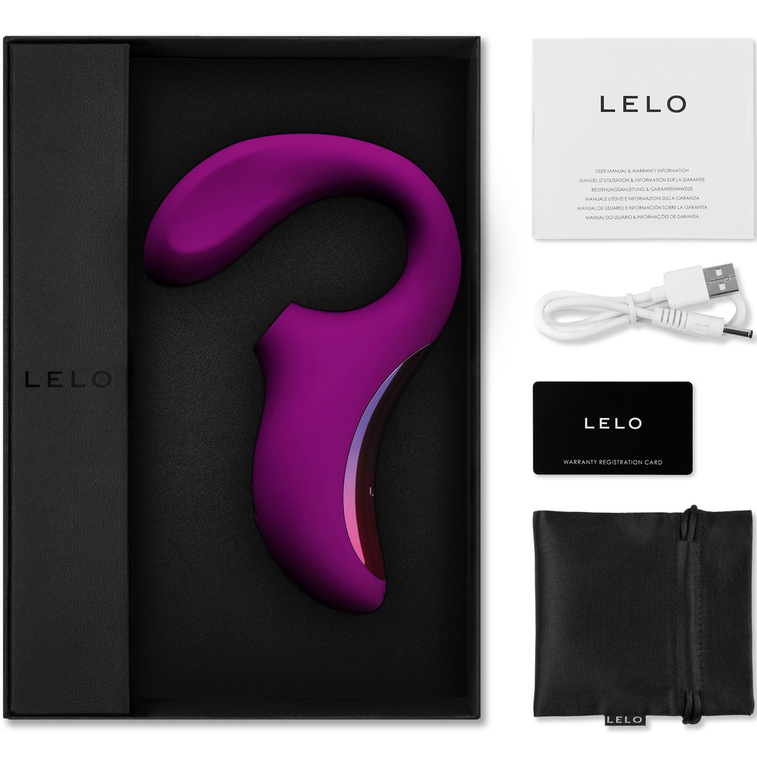 Вакуумний стимулятор подвійної дії LELO ENIGMA колір фуксія