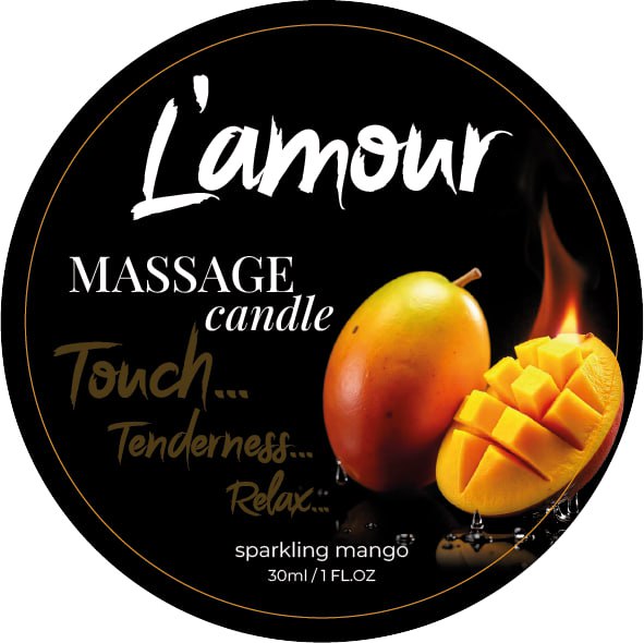 Масажна свічка L'amour Mango з ароматом манго, 30 мл