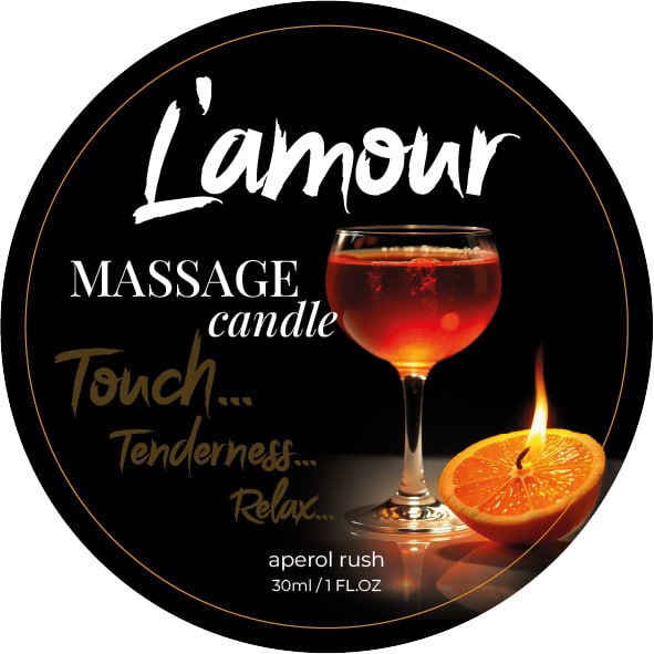 Массажная свеча L'amour Aperol Rush с ароматом коктейля Апероль, 30 мл