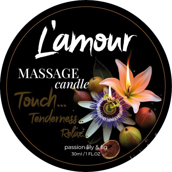Масажна свічка L'amour Passion Lily & Fig з фруктово-квітковим ароматом, 30 мл