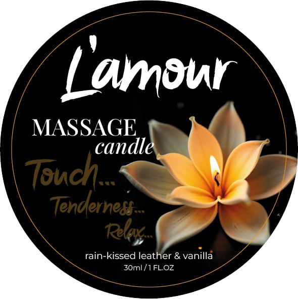 Масажна свічка L'amour Rain-Kissed Leather and Vanilla з ароматом ванілі, 30 мл