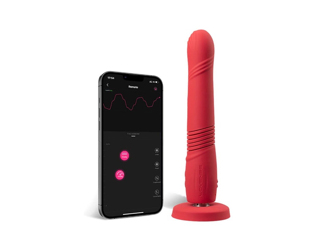 Смарт вібратор-пульсатор Lovense Gravity червоний 23.4х3.7 см