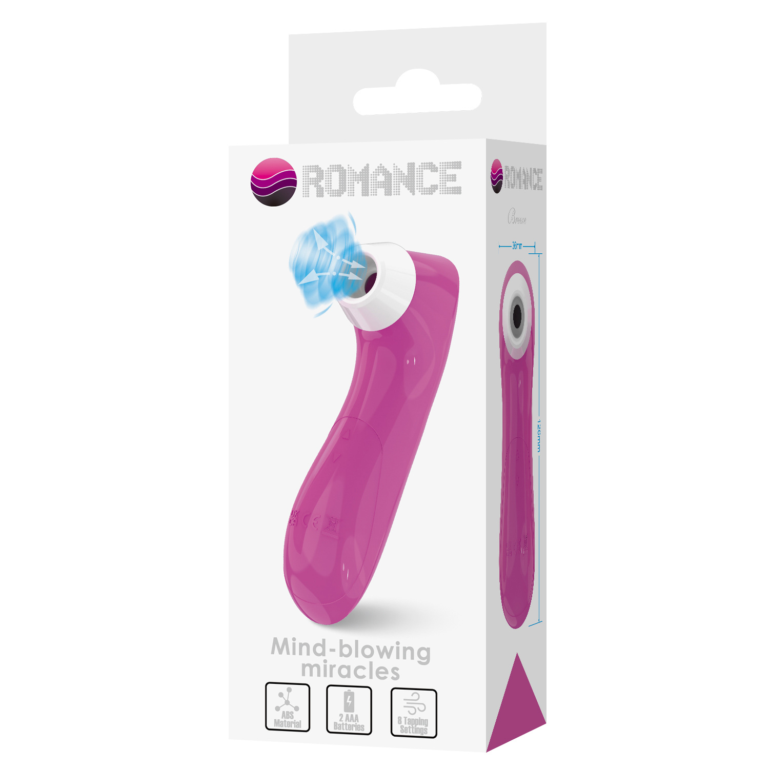 Вакуумний стимулятор клітора Baile Romance, рожевий, 12,6 × 3,6 см