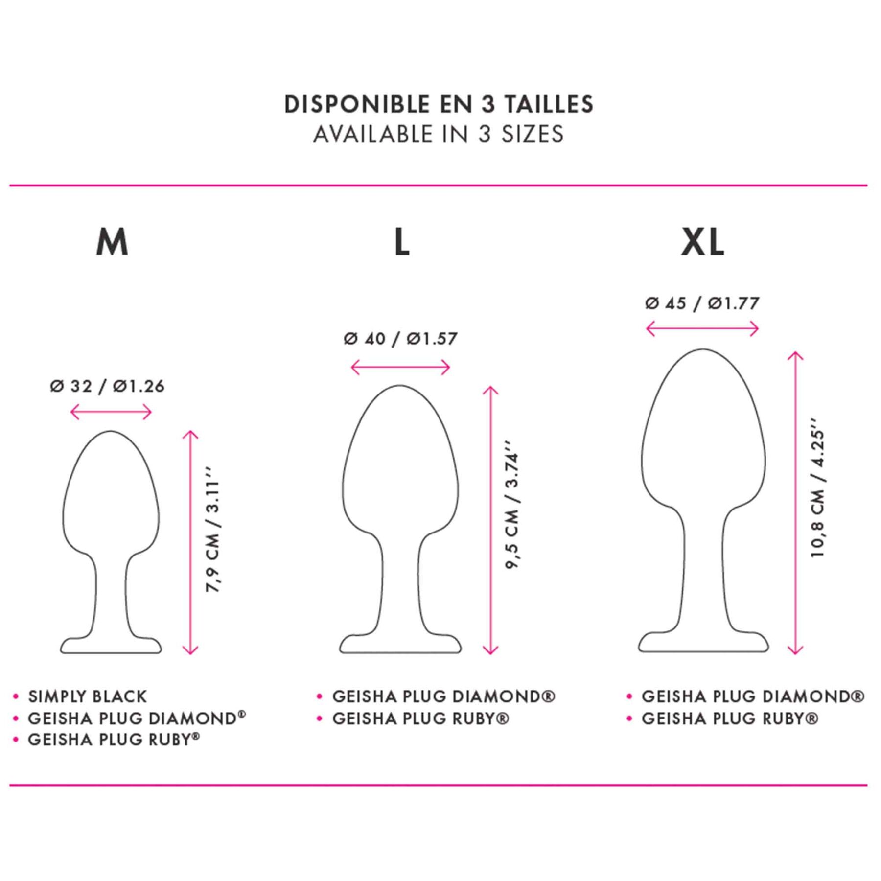 Анальна пробка Dorcel Geisha Plug Diamond M з кулькою всередині, створює вібрації, макс. діам. 3,2см