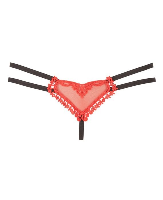 Сексуальні стрінги у формі серця Mandy Mystery з подвійною гумкою, L/XL