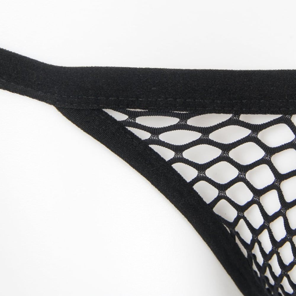 Мужские стринги в сеточку Star Night Black Sexy Men's Fishnet Thong черные, L
