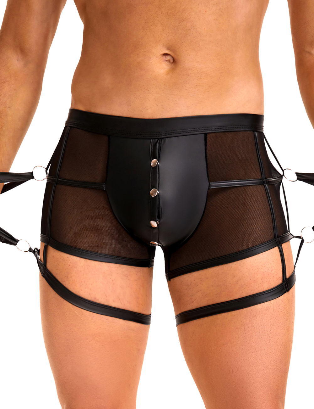 Чоловічі труси напівпрозорі Star Night з обмежувачами для рук, чорні, S