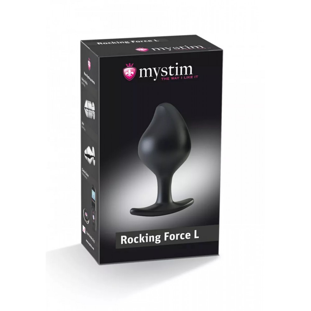 Анальна пробка для електростимуляції Mystim, силіконова, чорна, 10.5 х 4.7 см