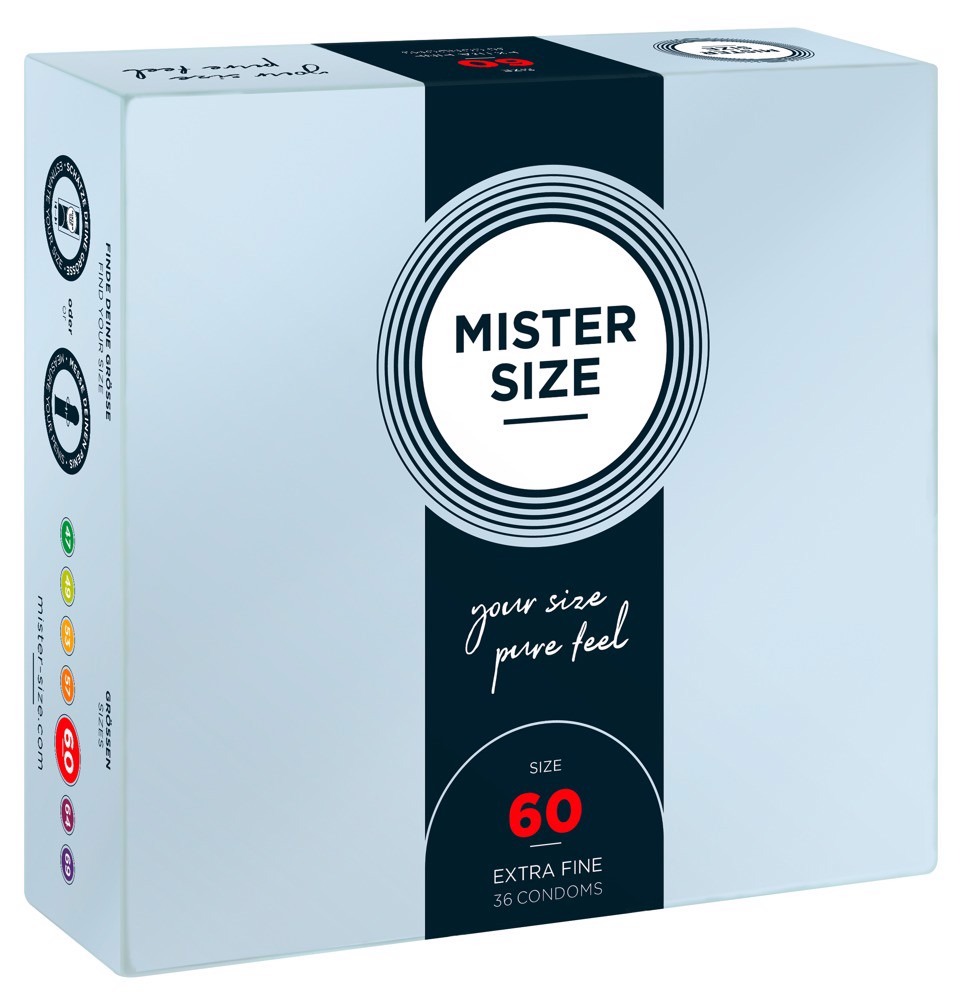 Презервативы ультратонкие латексные Mister Size 60 мм (цена за упаковку 36 шт.)