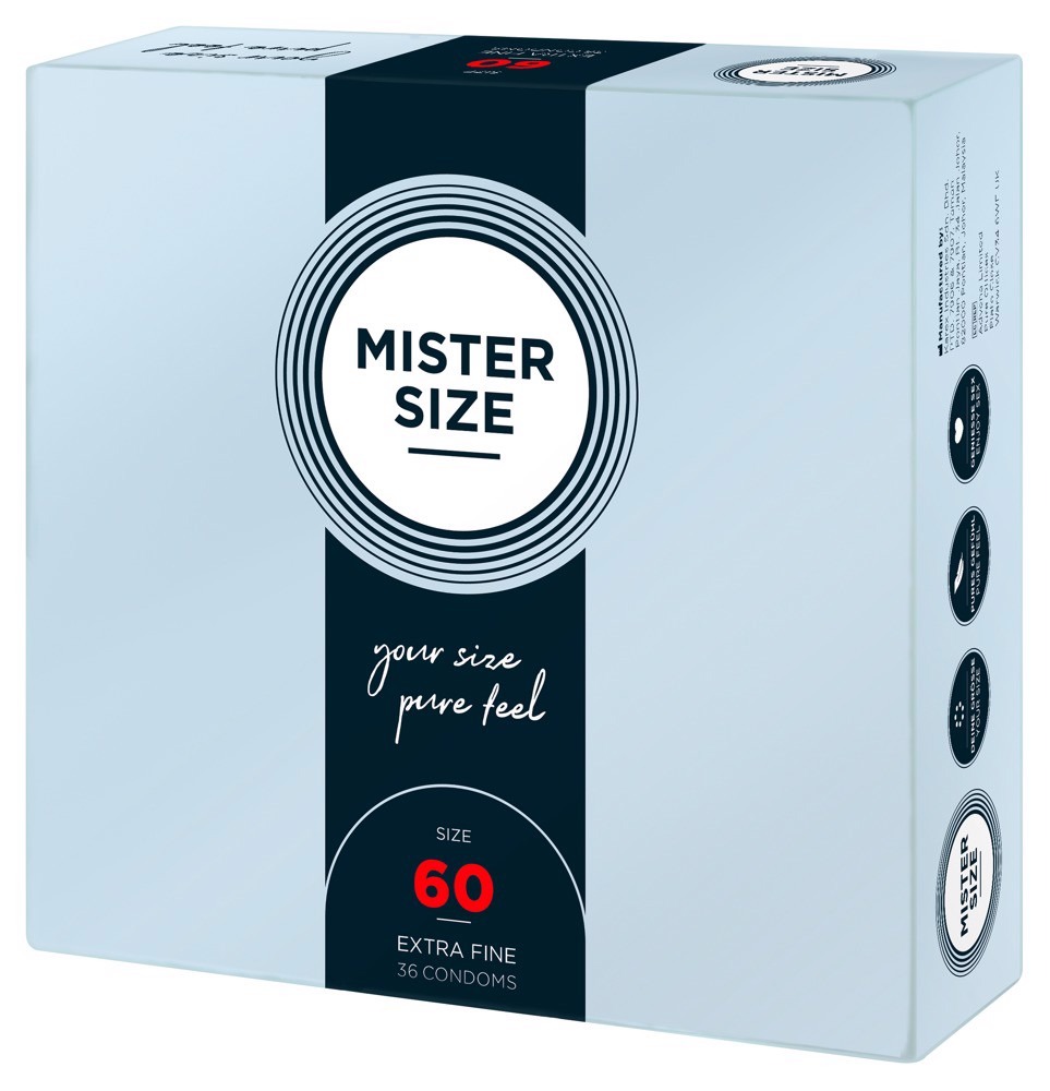 Презервативи ультратонкі латексні Mister Size 60 мм (ціна за упаковку 36 шт.)