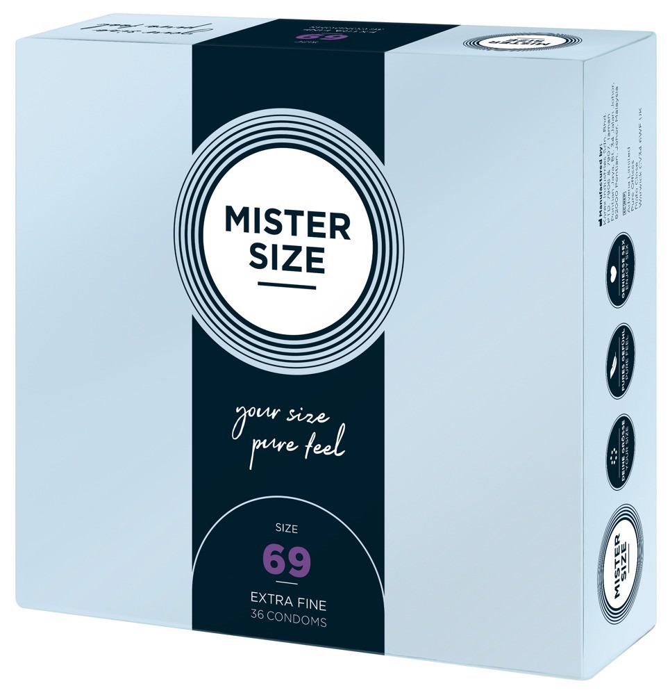 Презервативы ультратонкие латексные Mister Size 69 мм (цена за упаковку 36 шт.)