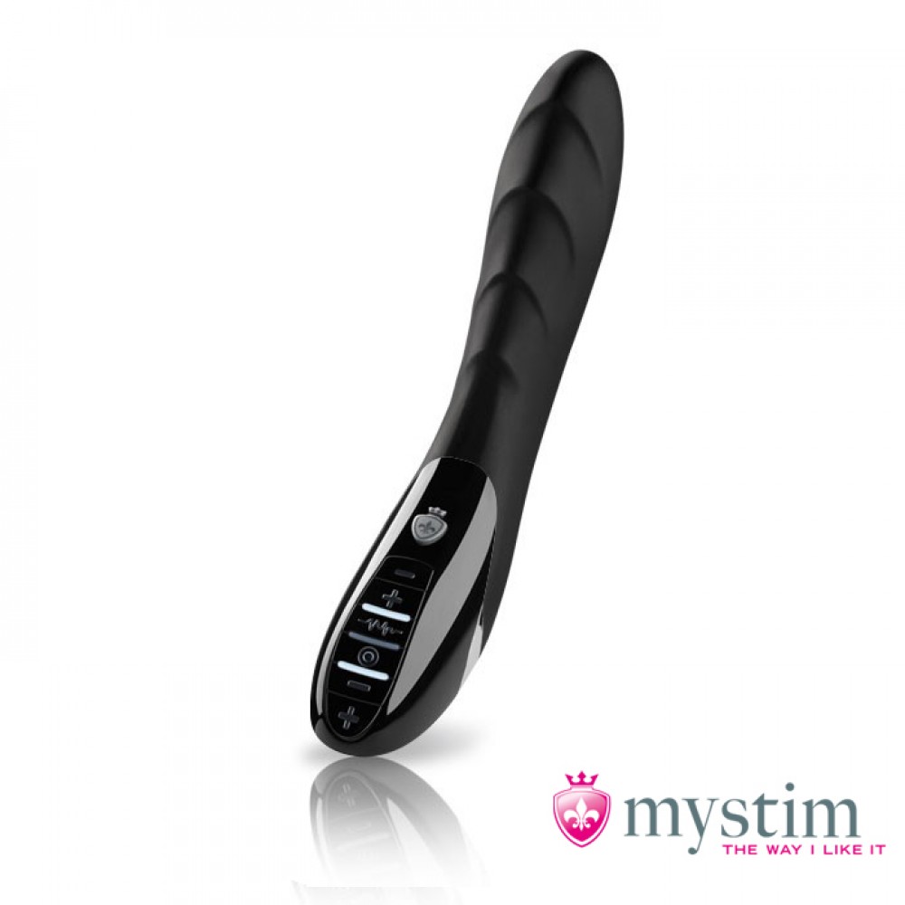 Вібратор ребристий Mystim Sizzling Simon з електростимуляцією, чорний