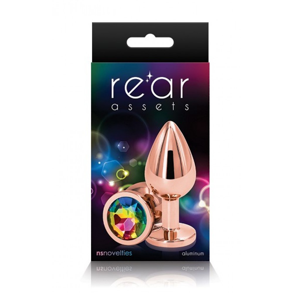 Анальна пробка з райдужним каменем Ns Novelties Inc. Rear Assets Rose Gold Small