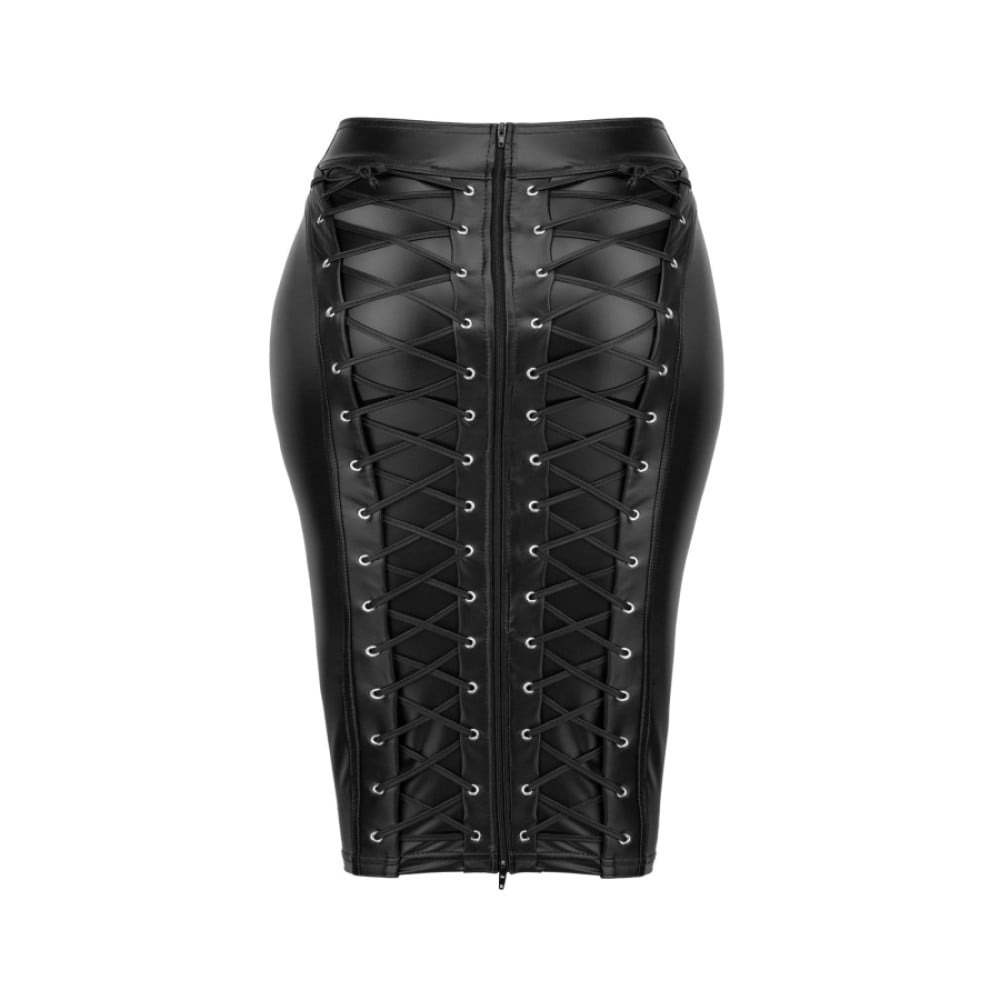 Юбка из искусственной кожи Noir Handmade F273 с молнией, черная, 4XL