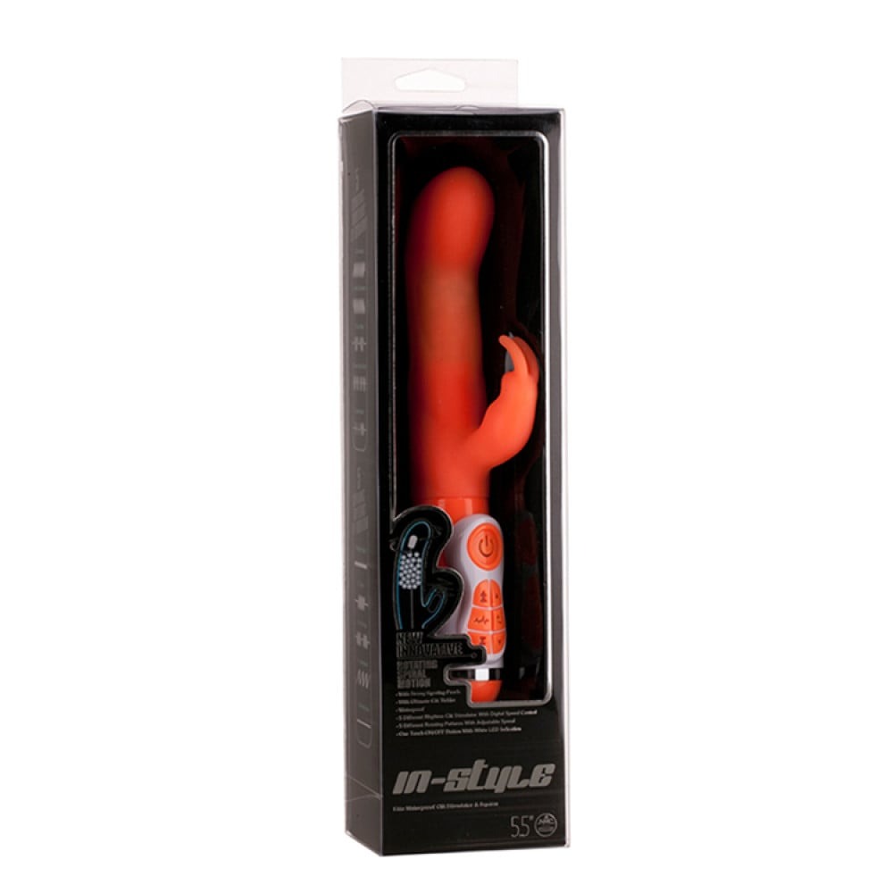 Вібратор-кролик з бусинами, що обертаються NMC INSTYLE DUO VIBRATOR, помаранчевий