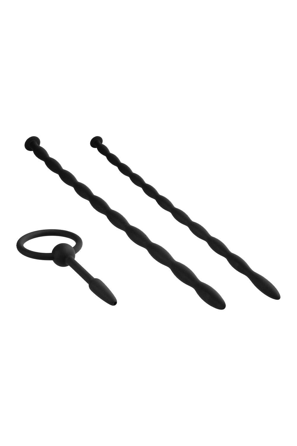 Набір чорних уретральних катетерів NMC Knot Knot XL із силікону з намистинами, XL