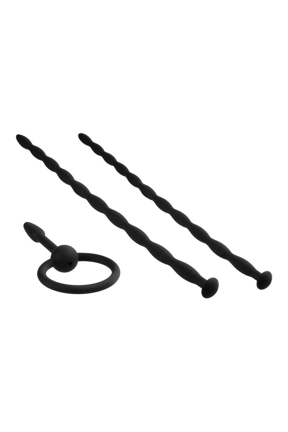 Набір чорних уретральних катетерів NMC Knot Knot XL із силікону з намистинами, XL