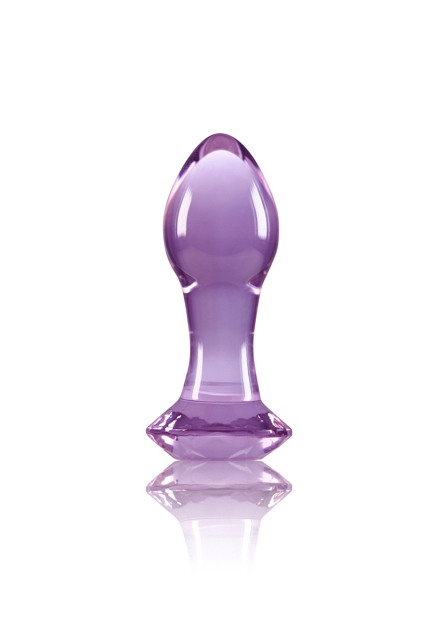 Анальна скляна пробка NS Novelties Crystal, фіолетова