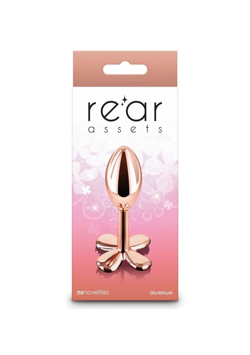 Анальна пробка металева NS Novelties Rear Assets Clover, золотий