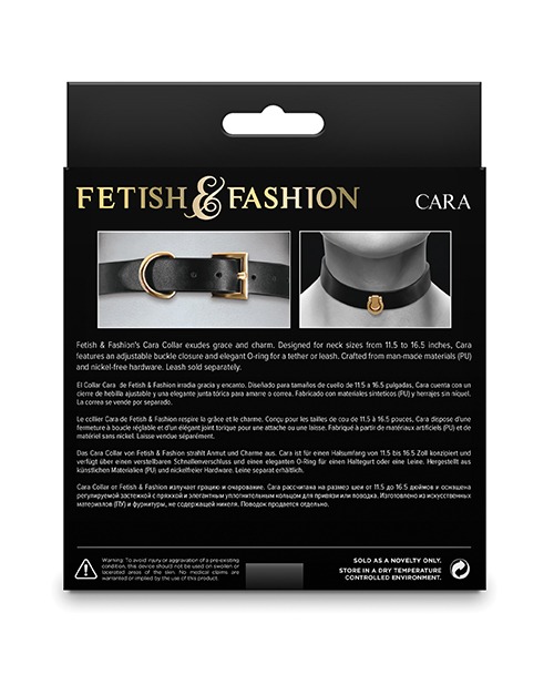 Нашийник із золотистою фурнітурою NS Novelties Fetish & Fashion, чорний
