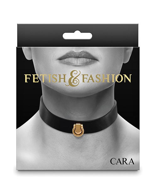 Нашийник із золотистою фурнітурою NS Novelties Fetish & Fashion, чорний