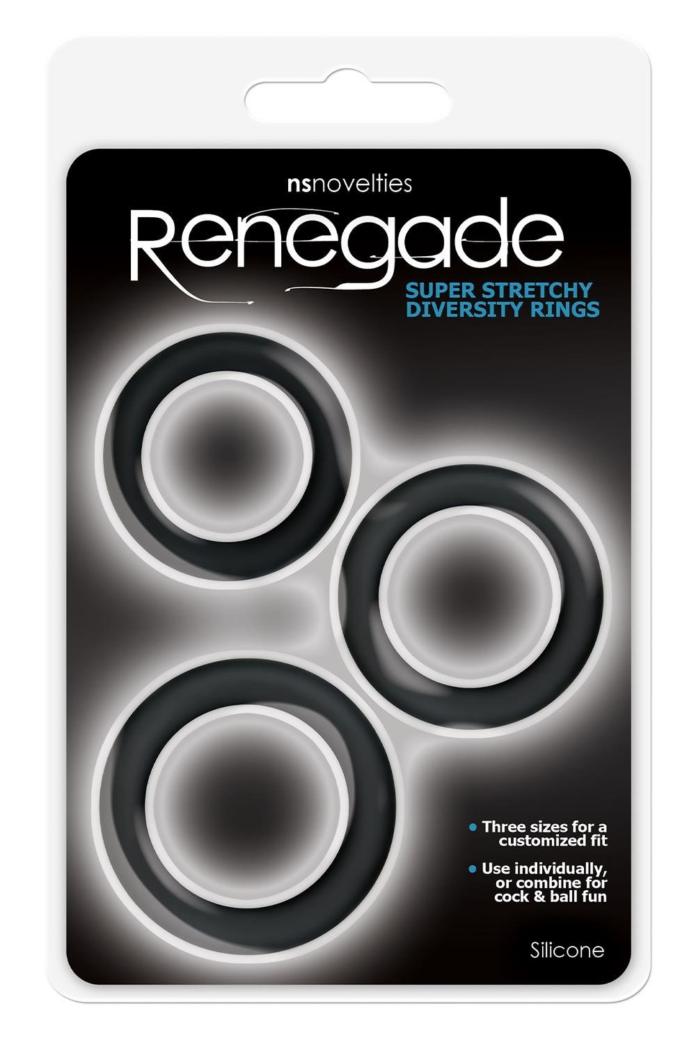 Набір ерекційних кілець для пеніса NS Novelties Renegade чорний