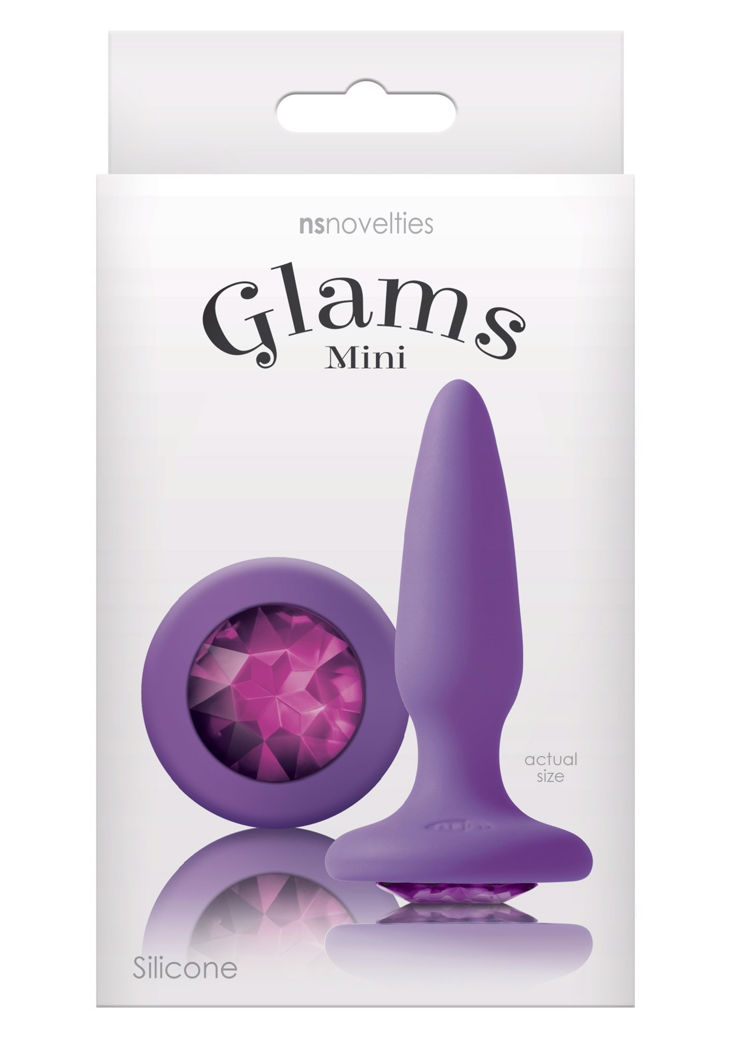 Анальна пробка із кристалом NS Novelties Glams, фіолетовий, Mini