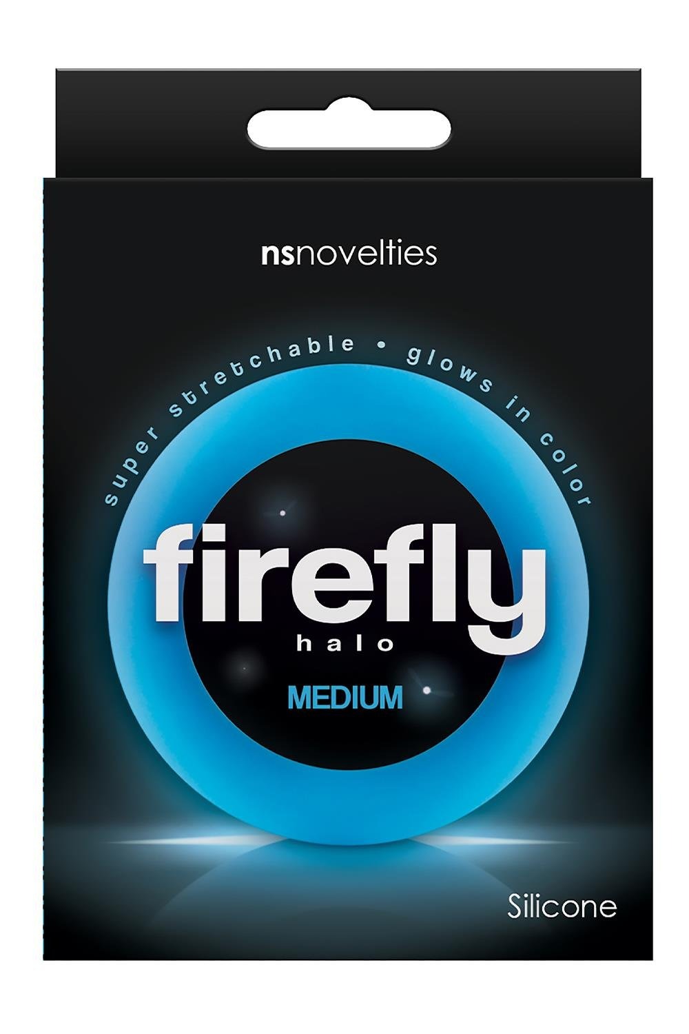 Ерекційне кільце для пеніса люмінесцентне NS Novelties Firefly синє, М