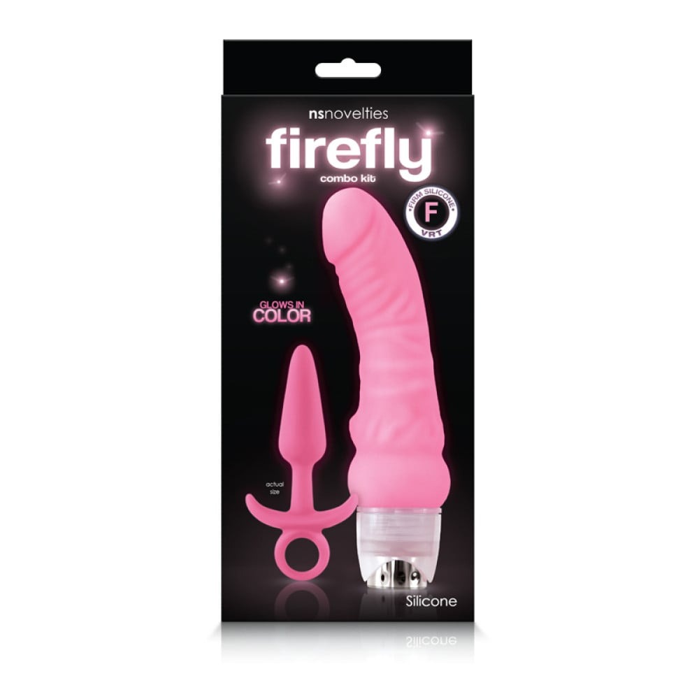 Набір Вібратор та Анальна пробка NS Novelties Firefly Combo Kit, рожевий