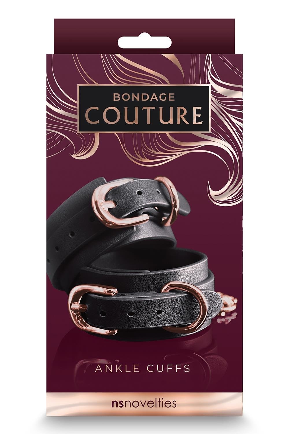 Поножі на кісточки NS Novelties Bondage Couture чорні із золотистою фурнітурою