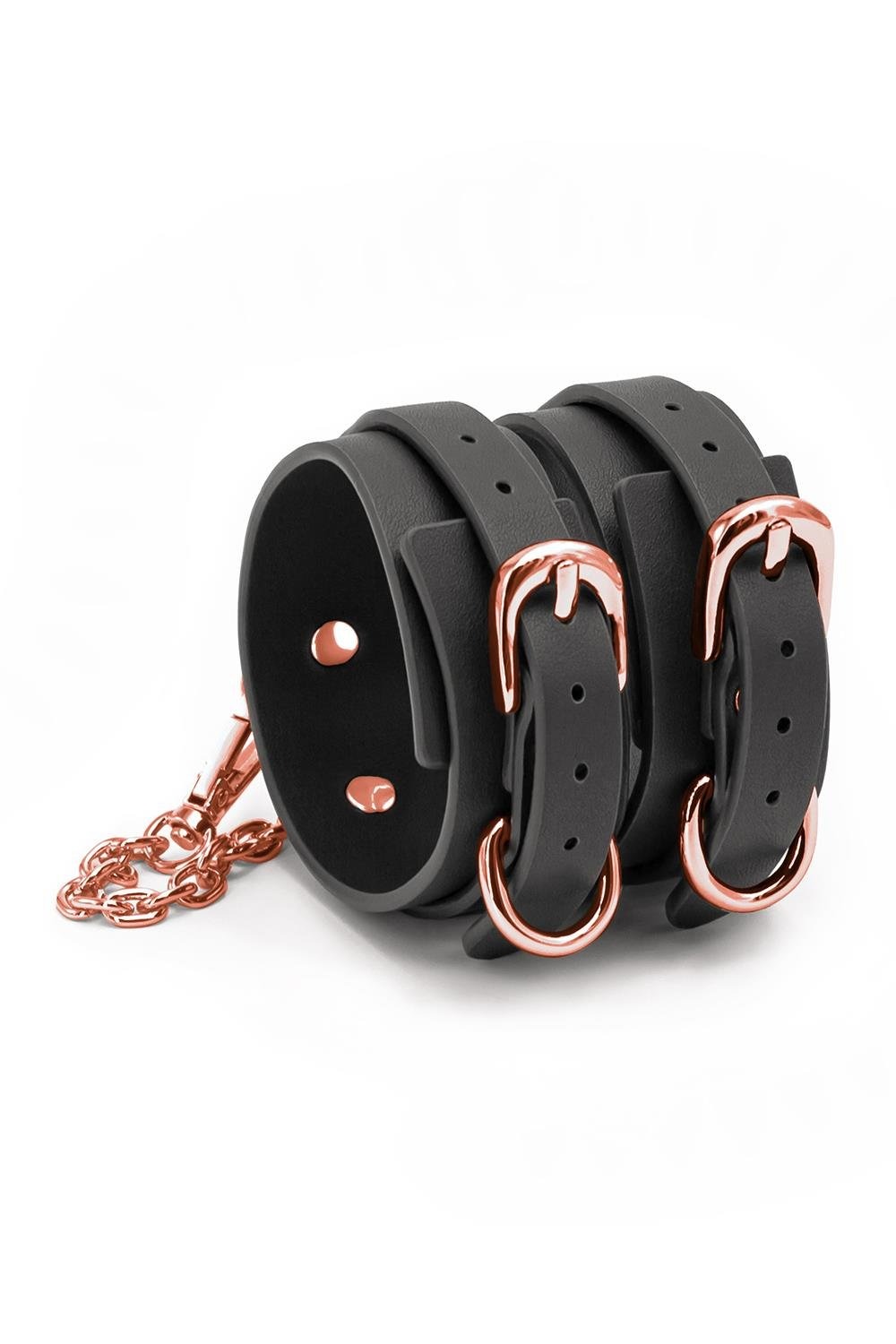 Поножі на кісточки NS Novelties Bondage Couture чорні із золотистою фурнітурою