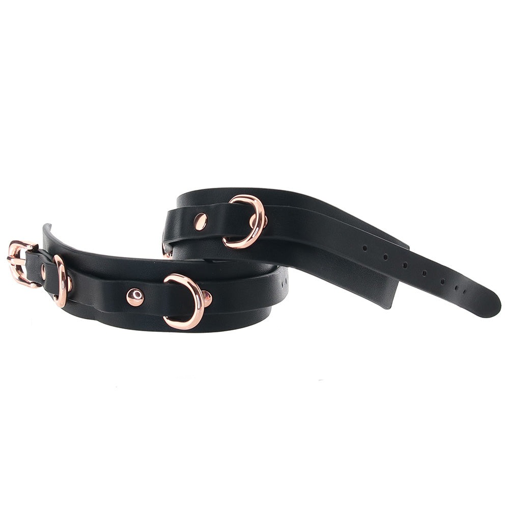 Поножі на кісточки NS Novelties Bondage Couture чорні із золотистою фурнітурою
