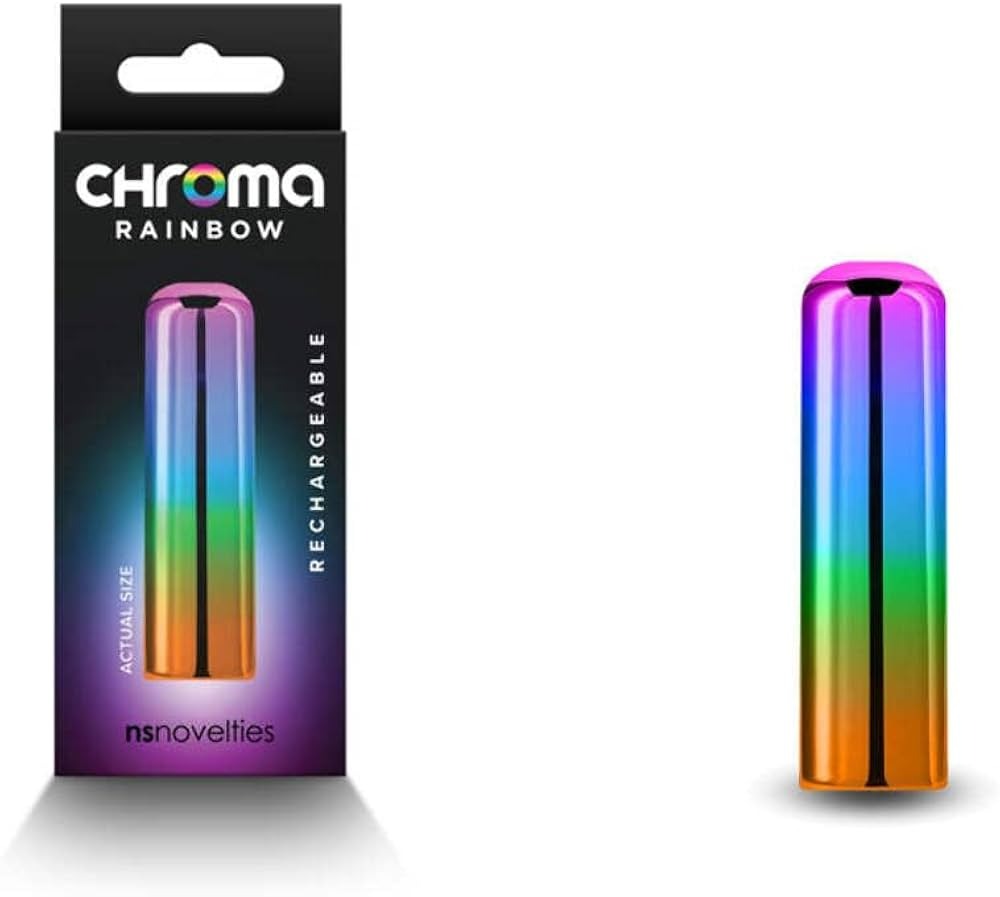 Міні-вібратор для стимуляції клітора NS Novelties Chroma Rainbow перезаряджається, райдужний, S