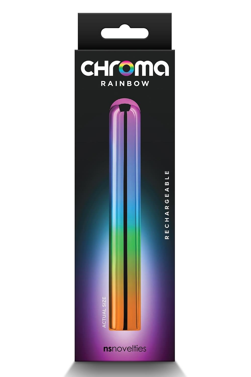 Елегантний хромований вібратор NS Novelties Chroma Rainbow райдужний, Large