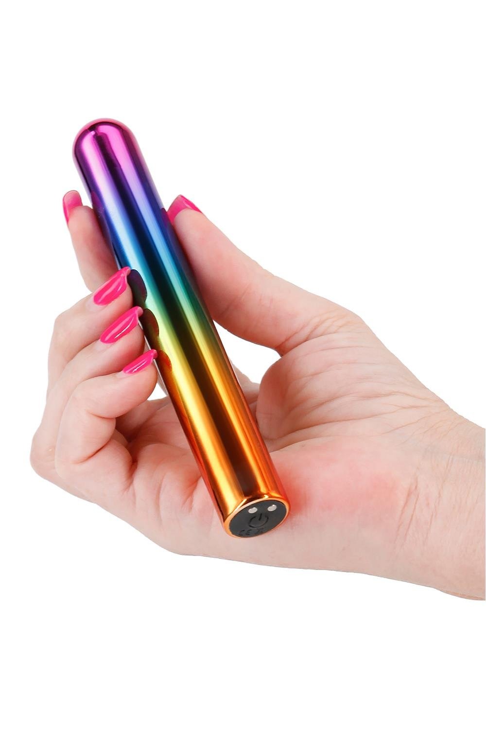 Елегантний хромований вібратор NS Novelties Chroma Rainbow райдужний, Large